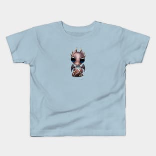 Baby Dragon Playing With Football Kids T-Shirt